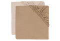 Drap-housse - Jersey - caramel et biscuit 60x120 cm