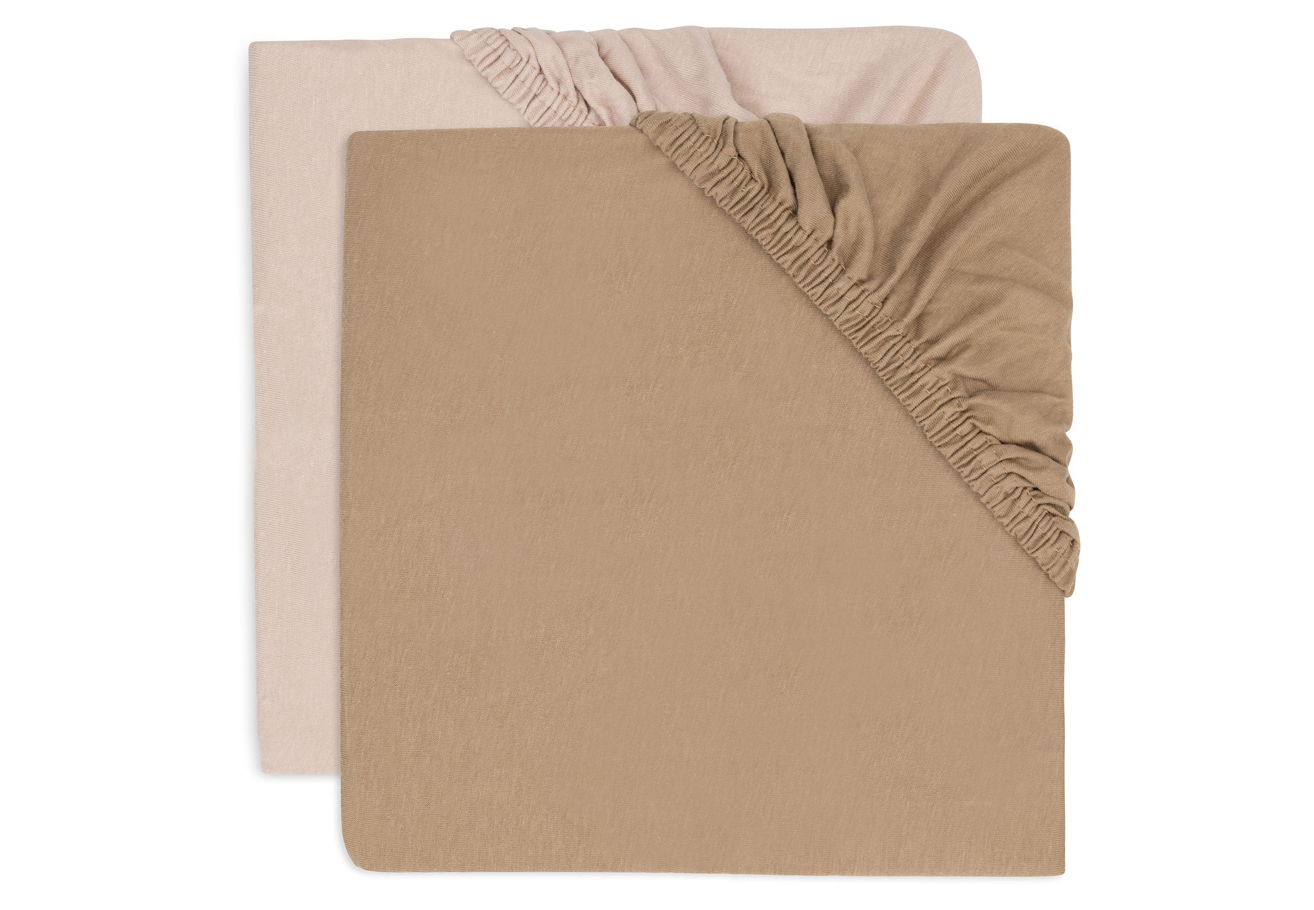 Drap-housse - Jersey - caramel et biscuit 60x120 cm