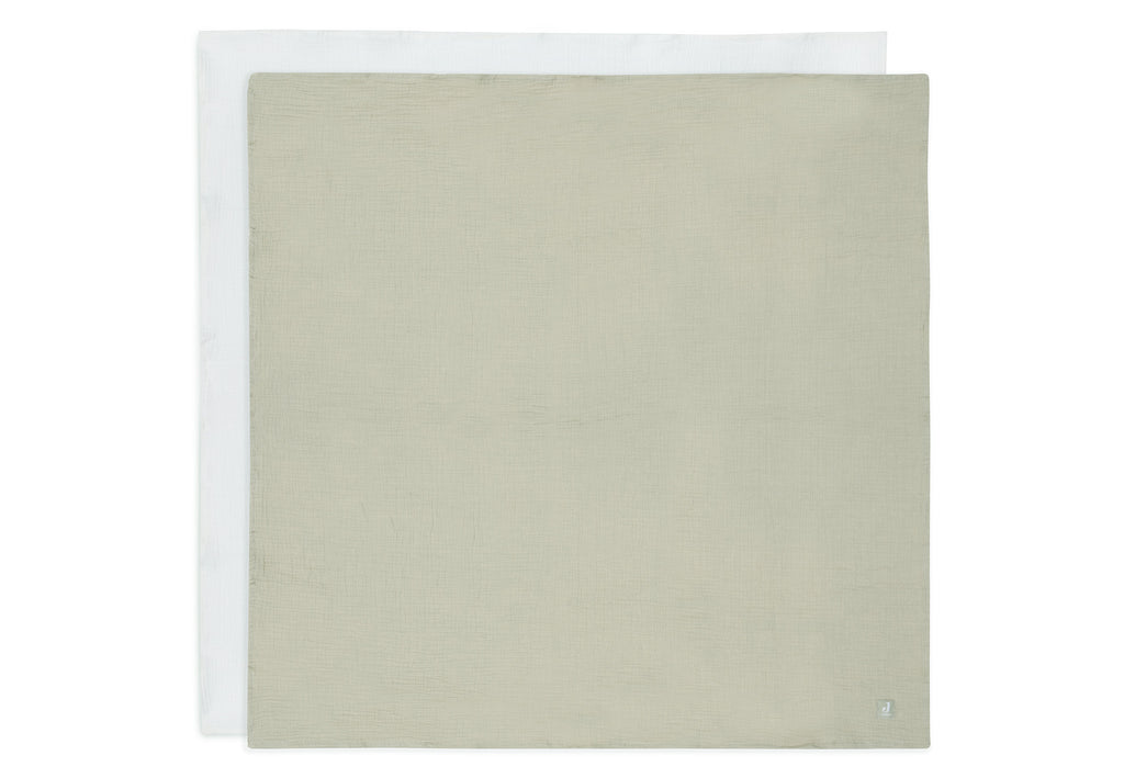 Lange gaze de coton 115x115cm x2 - Vert