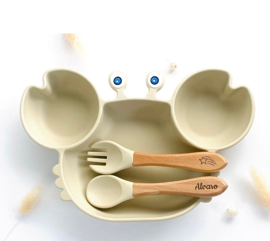 Set repas crabe + couvert beige