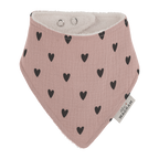 Bavoir bandana cœur rose