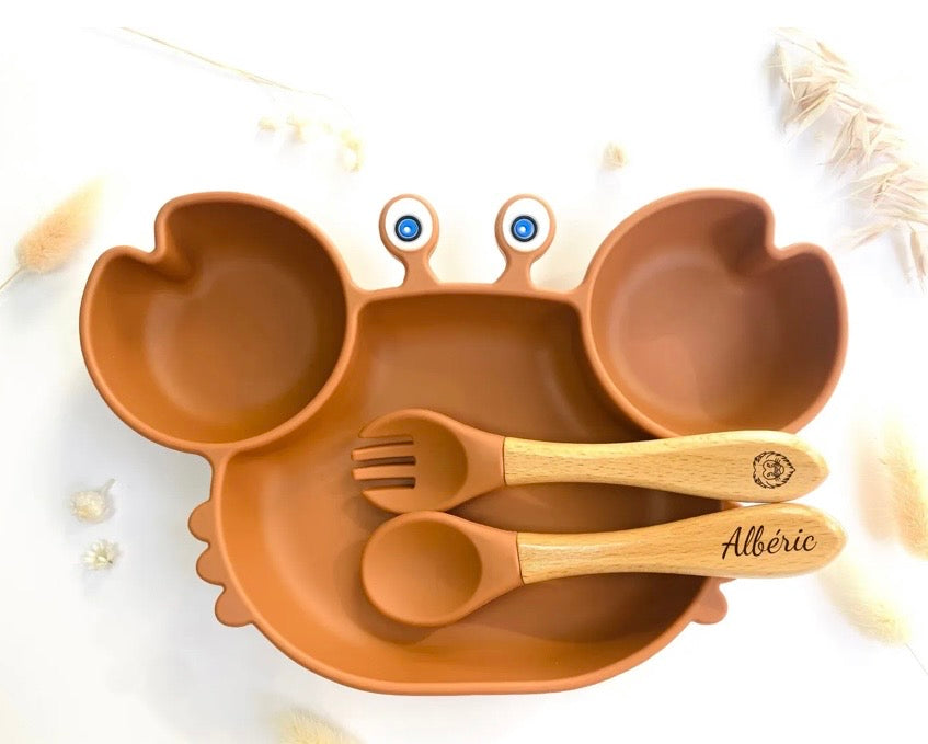 Set repas crabe + couvert terracotta