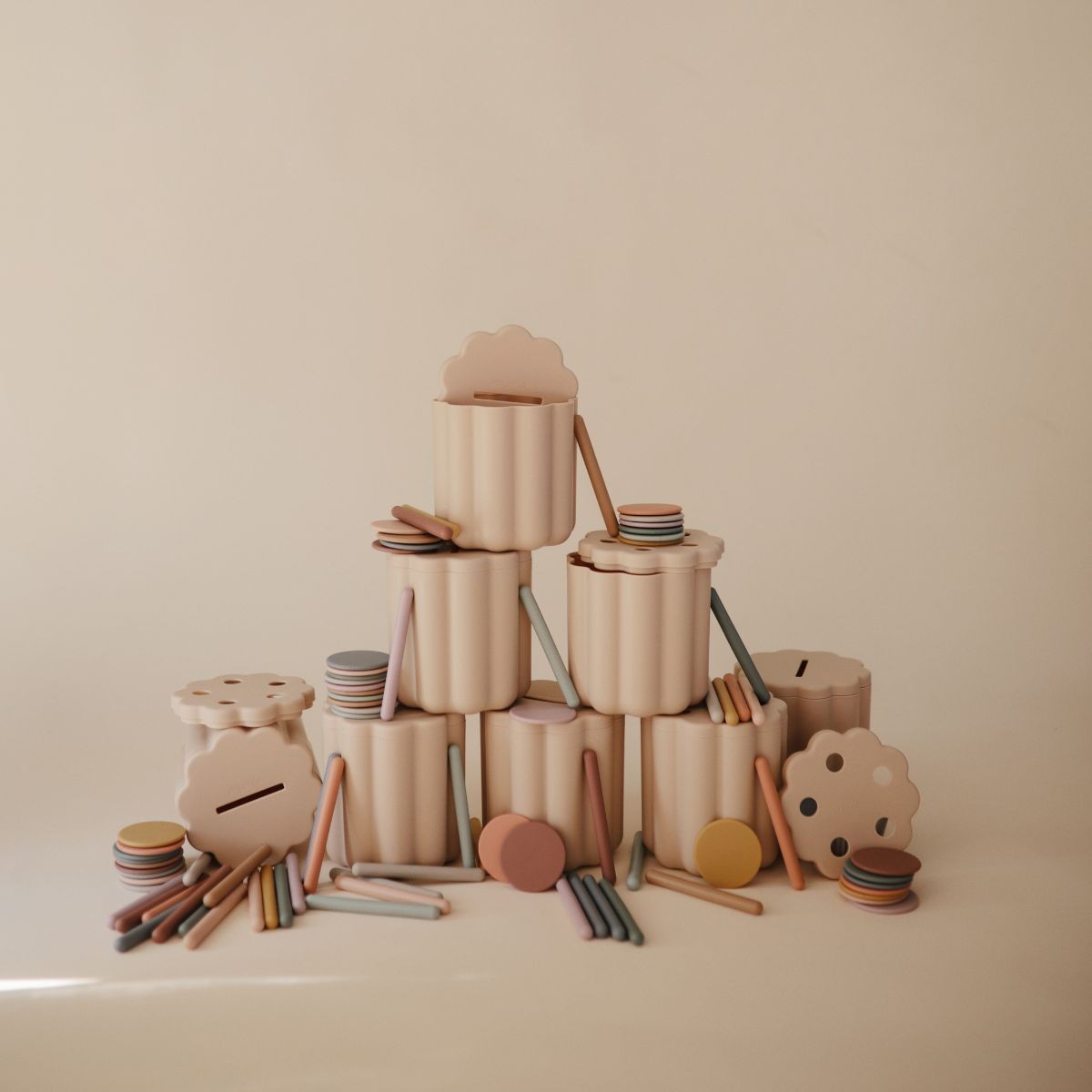 Boites à formes - pièces et tubes Mushie